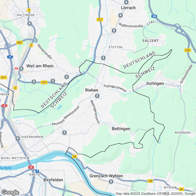 Neubau in Riehen, 6.5 Zimmer und 7.5 Zimmer DEFH - Karte