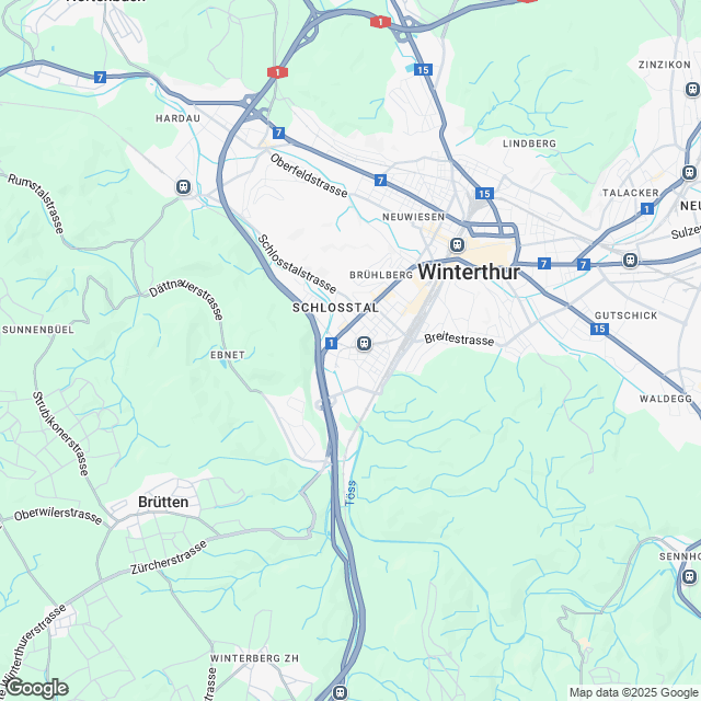 Hochwertige 4.5-Zimmer Attikawohnung Winterthur - Karte