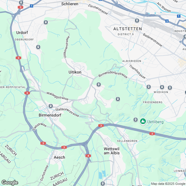 3 attraktive Mietwohnungen in Uitikon Waldegg - Karte
