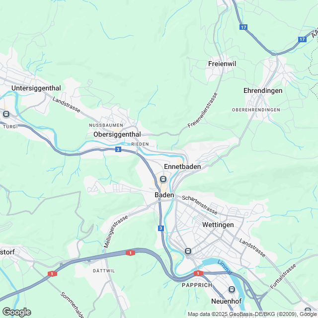 Baden: Attraktive Mietwohnungen - Karte