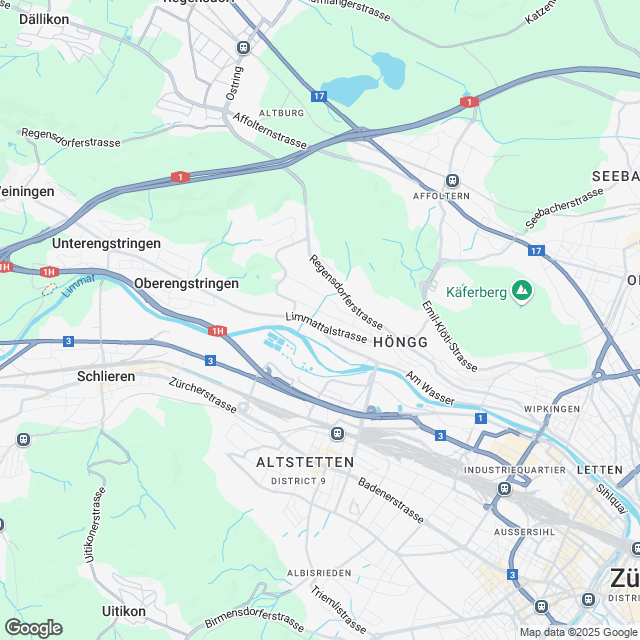 Stilvolle 5.5-Zimmer Wohnung in Zürich-Höngg - Karte
