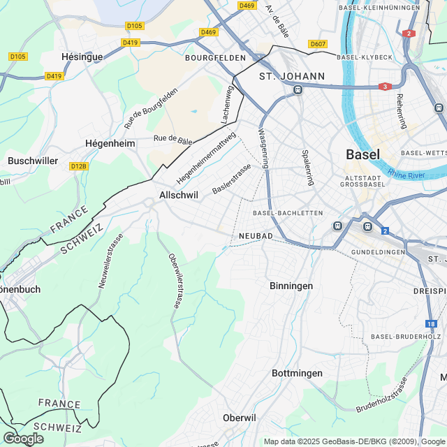 3 hochwertige Eigentumswohnungen in Allschwil - Karte