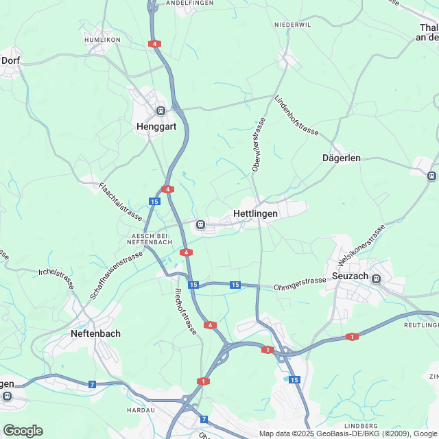 3 Reihenhäuser und 1 Doppel-EFH in Hettlingen - Karte