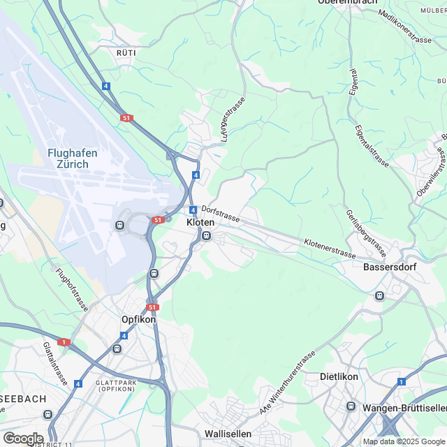Ankündigung hochwertige Mietwohnungen in Kloten - Karte