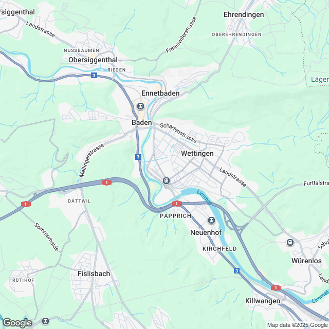 3 stilvolle Eigentumswohnungen in Wettingen - Karte
