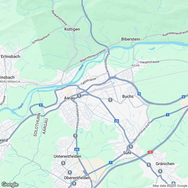 5.5-Zimmer-Mietwohnung an zentraler Lage in Aarau - Karte
