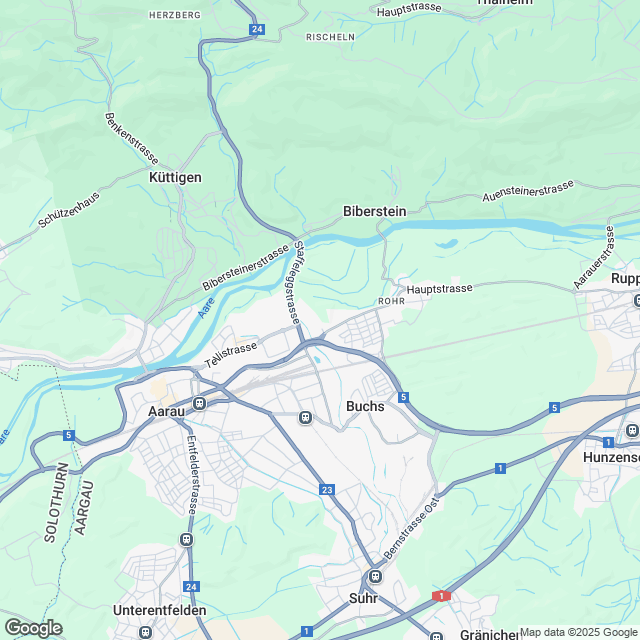 12 attraktive Mietwohnungen in Aarau Rohr - Karte