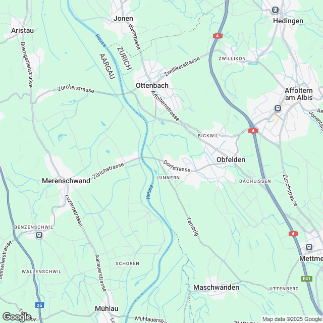 Exklusive Dachwohnung mit Bergsicht in Obfelden - Karte
