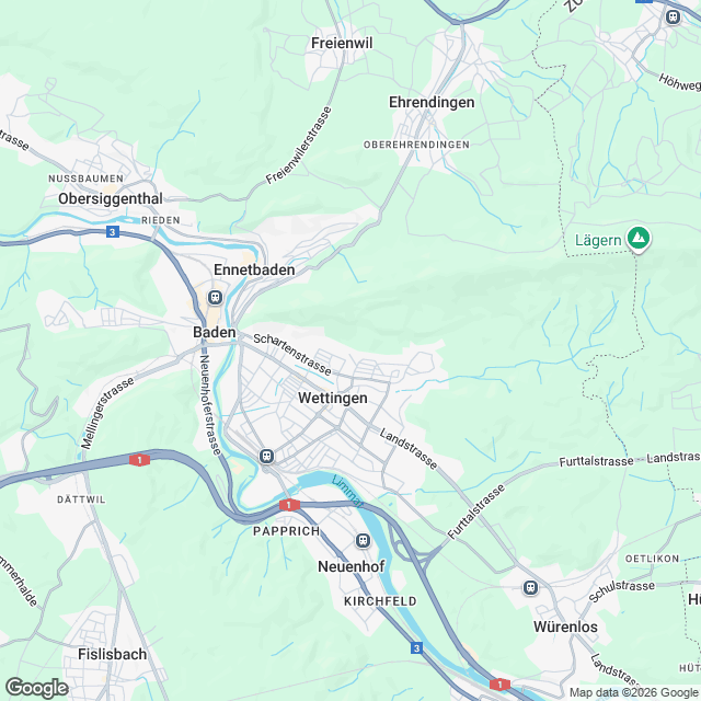 Ankündigung 4.5-Zimmer-Eigentumswohnung in Wettingen - Karte