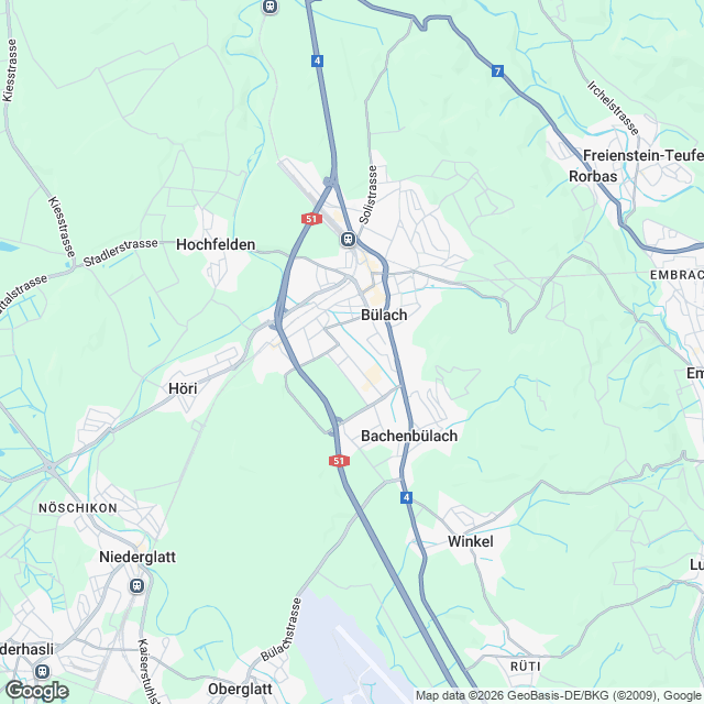 12 lichtdurchflutete Eigentumswohnungen in Bülach - Karte