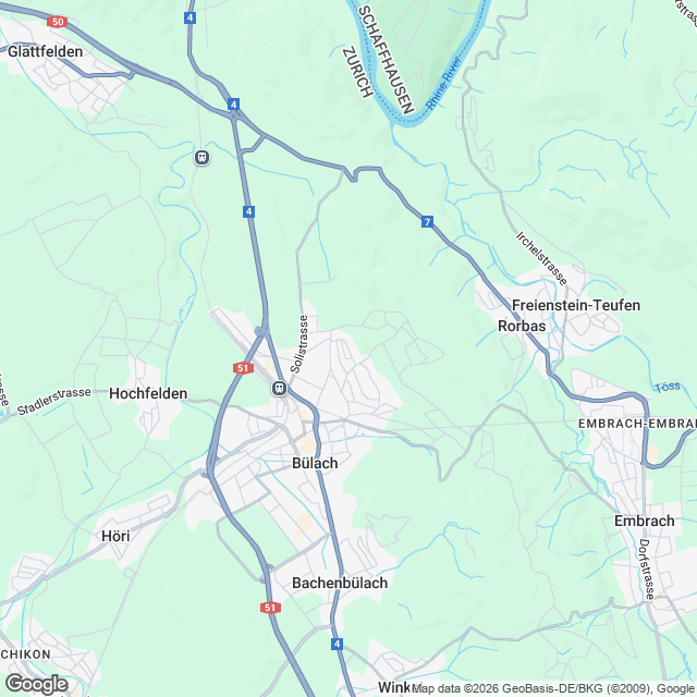 4 stilvolle Eigentumswohnungen in Bülach - Karte