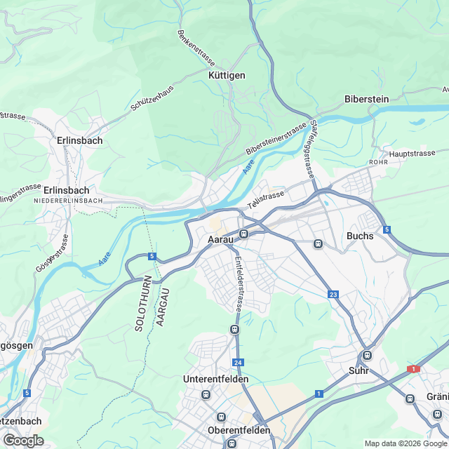 Ankündigung 2.5-Zimmer-Mietwohnung im Zentrum von Aarau - Karte