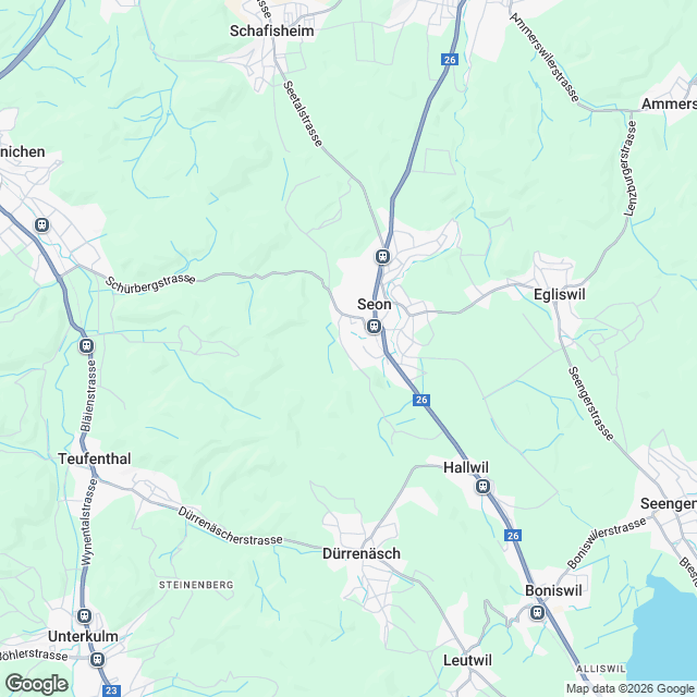 4 exklusive Einfamilienhäuser in Seon - Karte