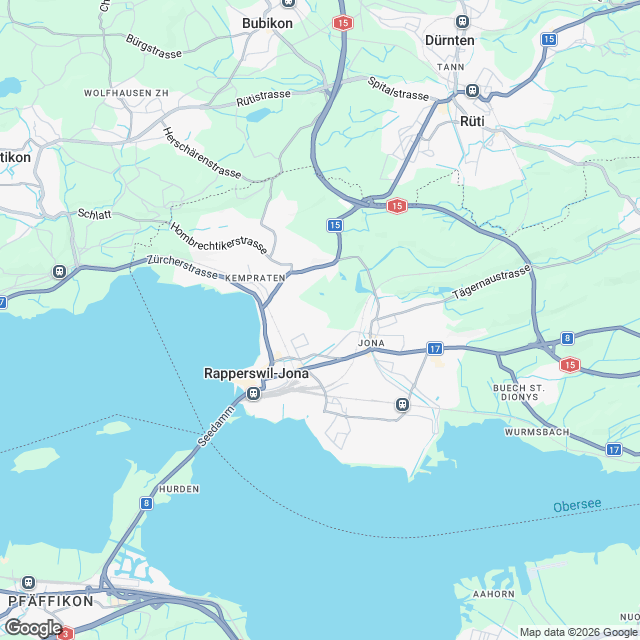 3 exklusive Eigentumswohnungen in Jona - Karte
