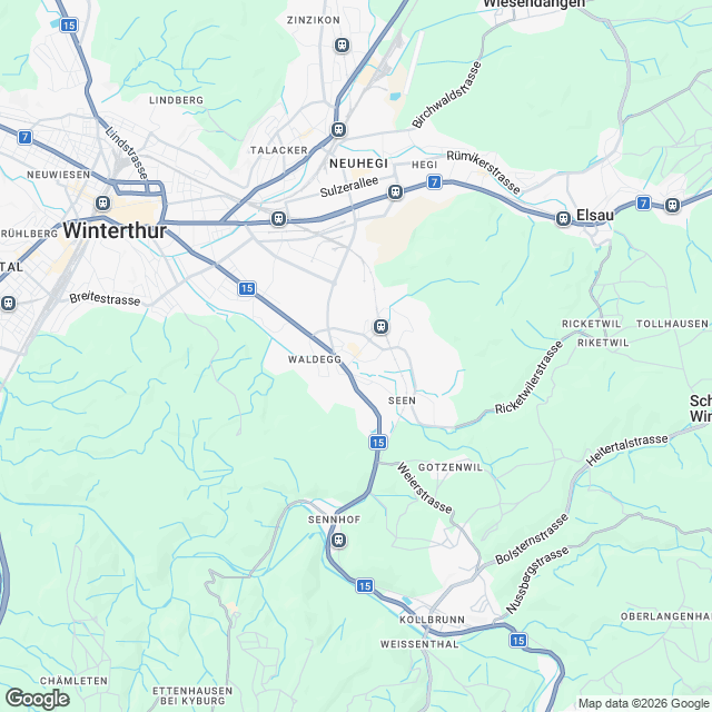 Erstvermietung nach Sanierung in Winterthur-Seen - Karte