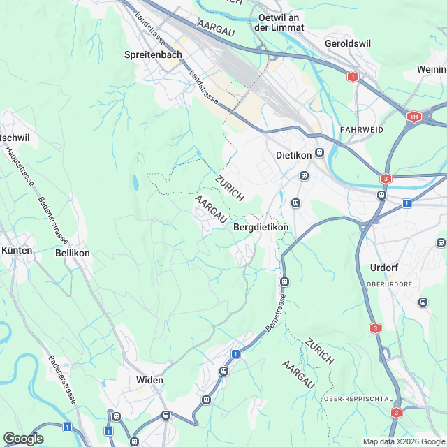 Drei exklusive Einfamilienhäuser in Bergdietikon - Karte
