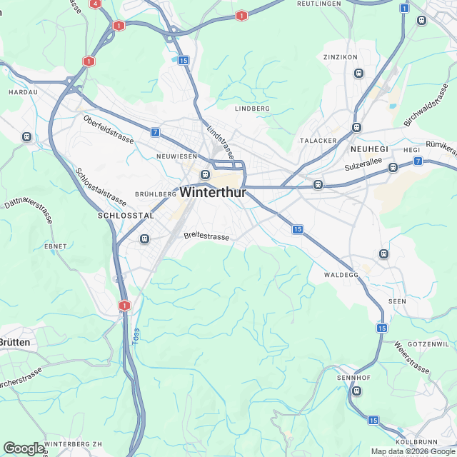 3 attraktive Mietwohnungen in Winterthur - Karte