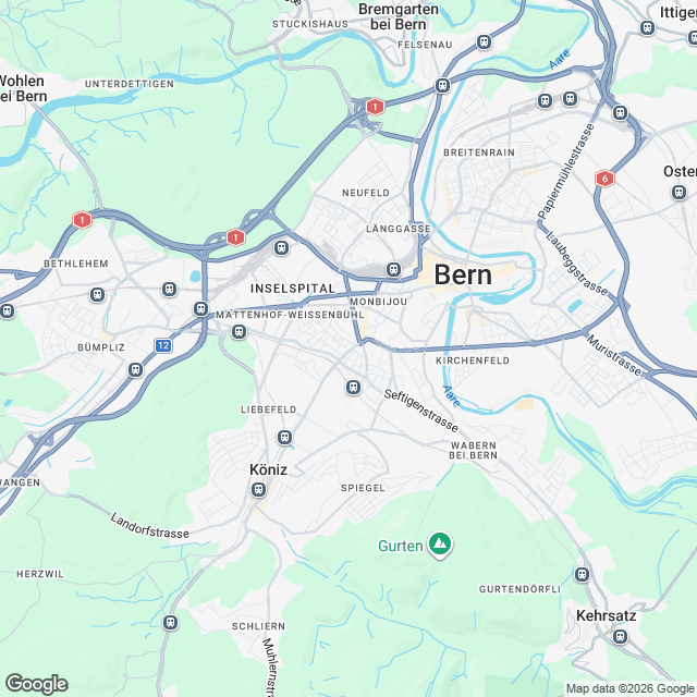 5 moderne Eigentumswohnungen im Zentrum von Bern - Karte
