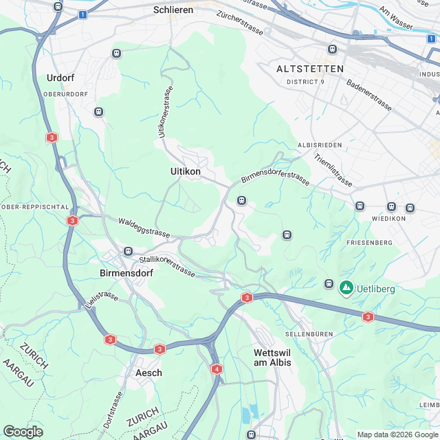 8 moderne Eigentumswohnungen in Uitikon Waldegg - Karte
