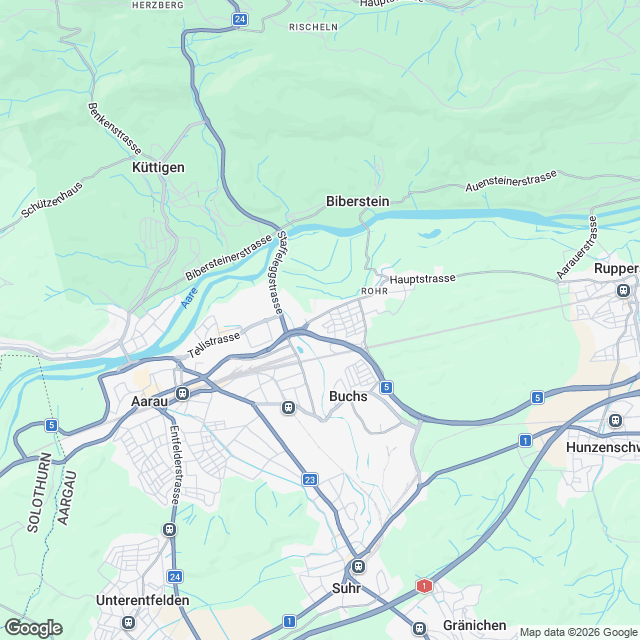 Projektankündigung: Eigentumswohnungen in Aarau - Karte