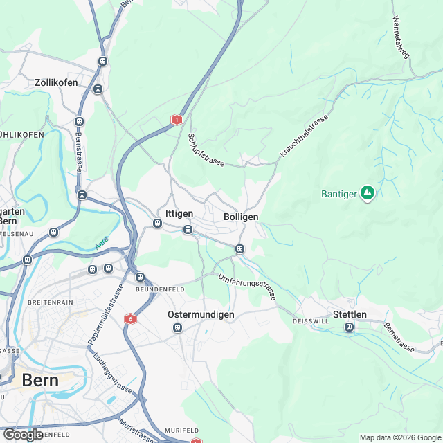 Exklusive 5.5-Zimmer Attikawohnung ab Sommer 2027 in Bolligen - Karte