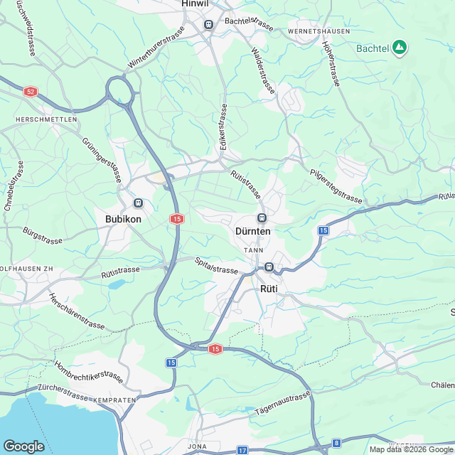 Helle 3.5-Zimmer Gartenwohnung in Tann - Karte