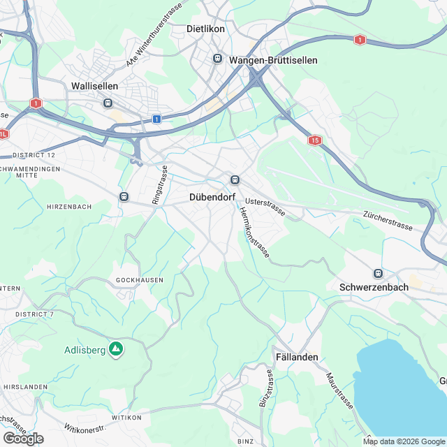 34 Mietwohnungen ab Herbst 2026 in Dübendorf - Karte