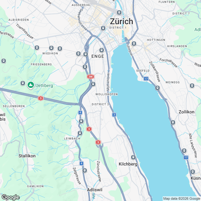 Eigentumswohnungen im Zentrum von Wollishofen - Karte