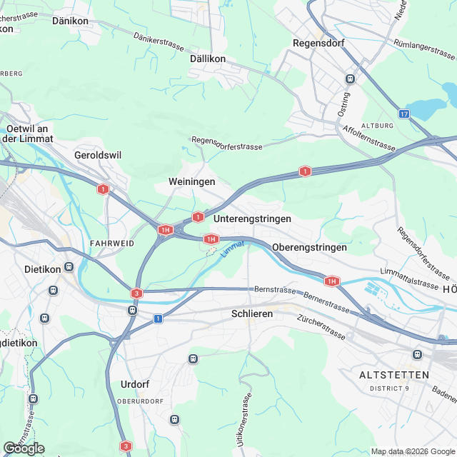 14 moderne Eigentumswohnungen in Unterengstringen - Karte