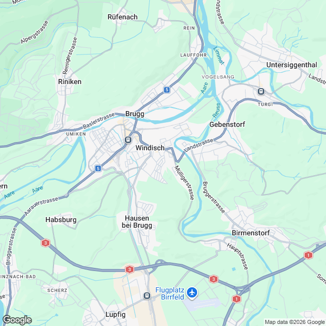 Attraktive 4.5-Zimmer-Gartenmaisonette in Windisch - Karte
