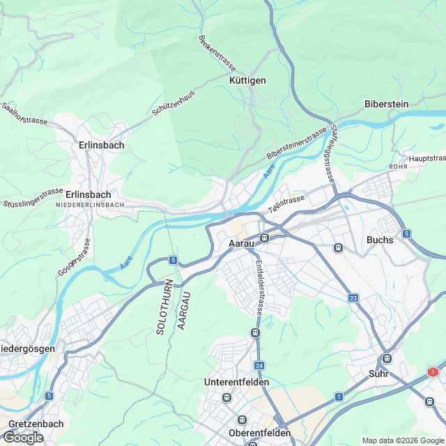 4 exklusive Eigentumswohnungen in Aarau - Karte
