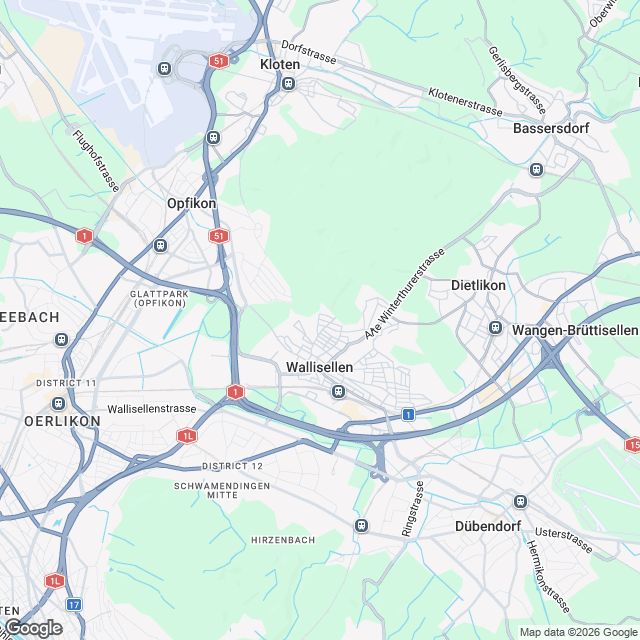 Moderne Eigentumswohnungen in Wallisellen ZH - Karte