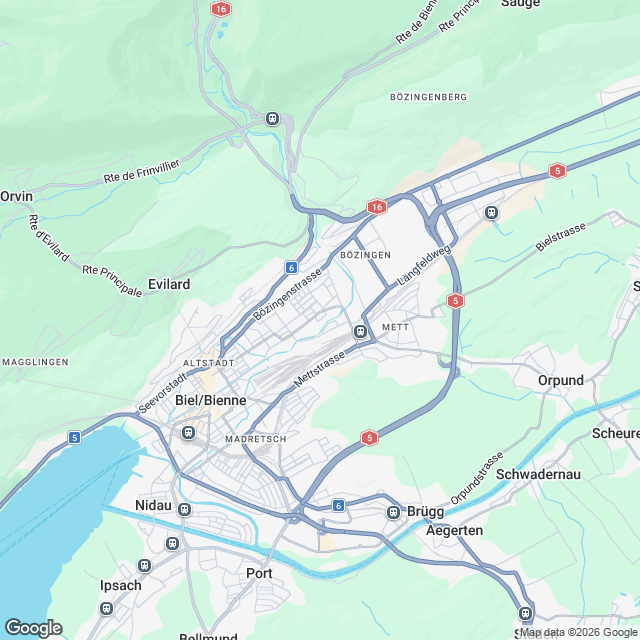 Eigentumswohnungen in Biel - Karte