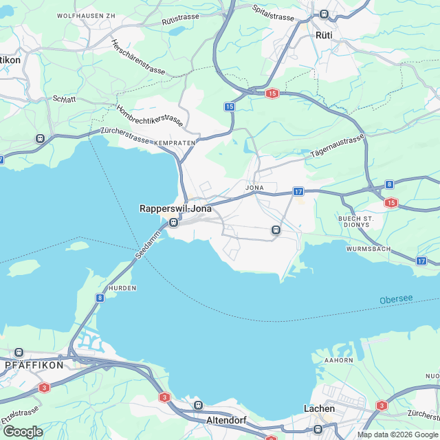 3 stilvolle Eigentumswohnungen in Rapperswil SG - Karte
