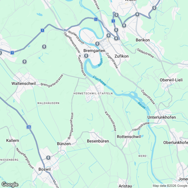 Exklusive Villa in Hermetschwil-Staffeln Aargau - Karte
