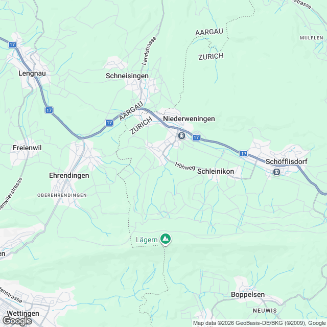 Neubauprojekt in Niederweningen - Karte