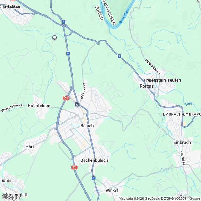 Ankündigung Erstvermietung in Bülach - Karte