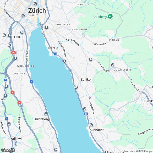 Exklusive 5.5-Zimmer Wohnung in Zollikon - Karte