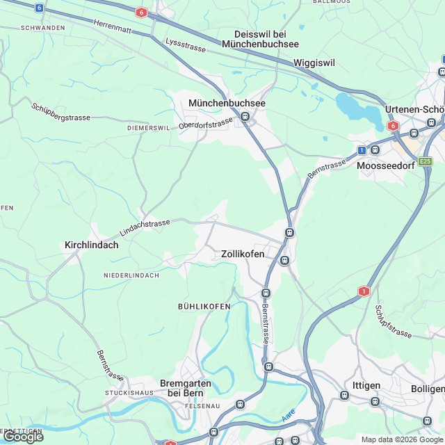 4 exklusive Eigentumswohnungen in Zollikofen - Karte