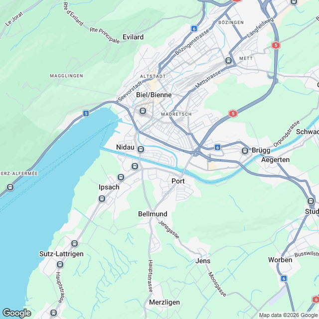 11 moderne Eigentumswohnungen in Nidau - Karte