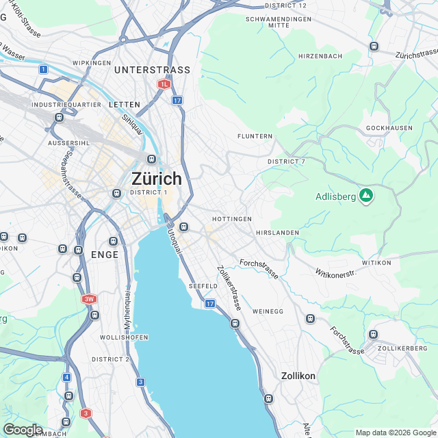 Hochwertige 3.5-Zimmer Wohnung in Zürich - Karte