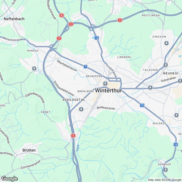 2.5-Zimmer-Mietwohnung an zentraler Lage in Winterthur - Karte