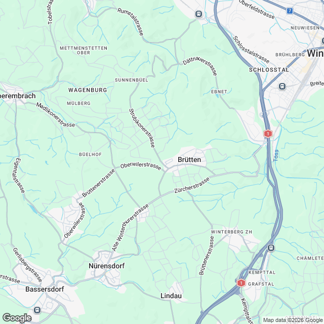 6 stilvolle Eigentumswohnungen in Brütten - Karte