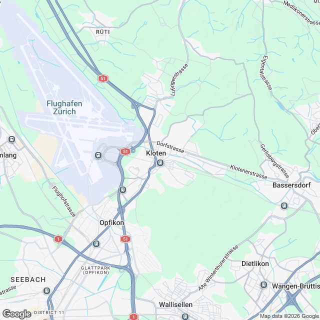 Ankündigung 2.5-Zimmer-Mietwohnung in Kloten – Bezug 2027 - Karte