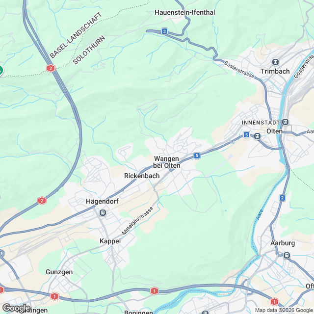 Ankündigung 4.5-Zimmer-Mietwohnung in Wangen bei Olten - Karte