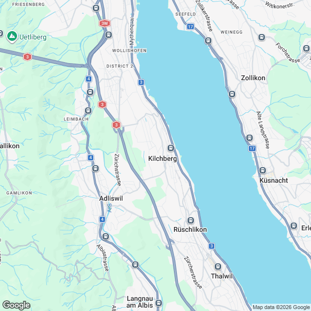 Exklusive Mietwohnungen in Kilchberg - Karte