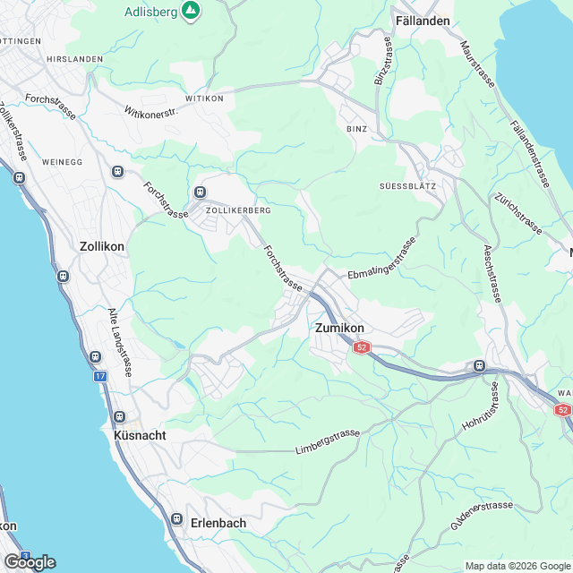 Eigentumswohnungen am Waldrand in Zumikon - Karte