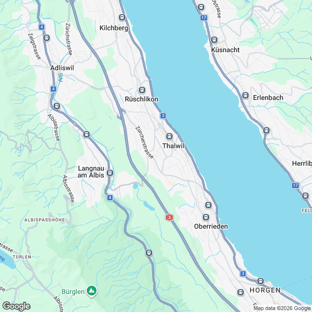 Hochwertige Eigentumswohnungen in Thalwil - Karte