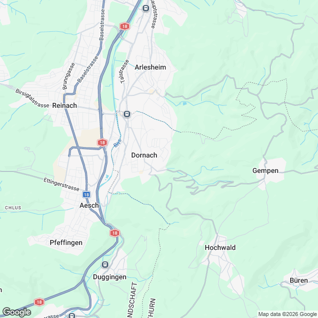 Doppel-Einfamilienhäuser mit Weitblick in Dornach - Karte