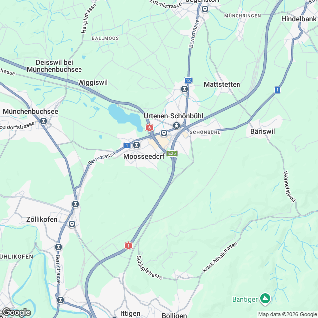 11 hochwertige Reihenhäuser in Moosseedorf - Karte